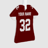 Football Dark Red & White Jersey Ornament (voorkant)