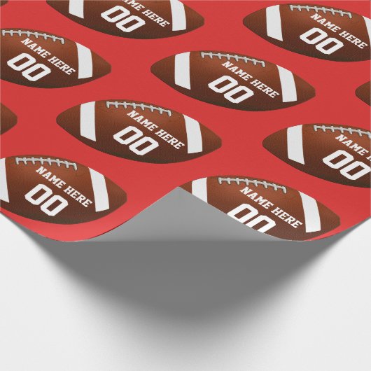 Football dat Papier verpakt Uw KLEUREN, NAAM, NUMM (Hoek)