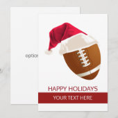Football de Noël Ball Santa Hat Cartes de voeux (Devant / Derrière)
