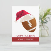 Football de Noël Ball Santa Hat Cartes de voeux (Debout devant)