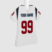 Football Deep Blue, Red & White Jersey Orament (devant)
