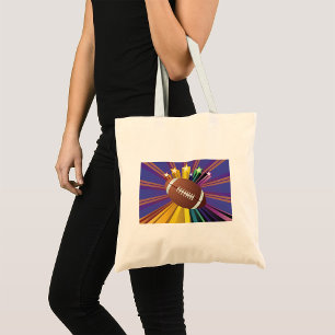 Football Design met Sterren Levendige Sport Fan Ar Tote Bag