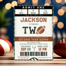 Football Deuxième en bas 2e Invitation anniversair