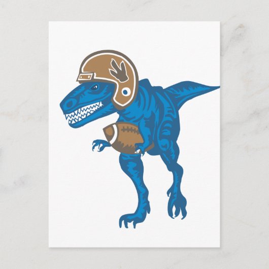 Football Dinosaur Blue Briefkaart (Voorkant)