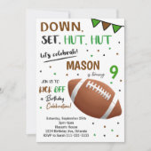 Football Down Set Hut Invitation Anniversaire (Devant)