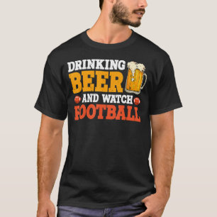 Football drink bier en horloge t-shirt