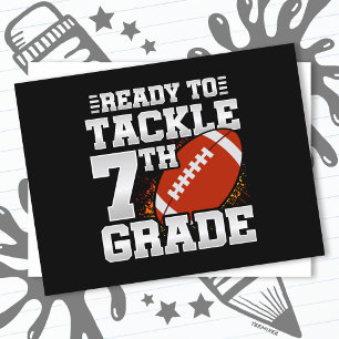 Football eerste dag 7e klas terug naar school briefkaart