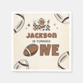 Football Eerste Jaar Down 1e Verjaardag Servetten (Voorkant)