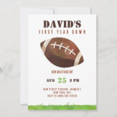 Football eerste jaar Down 1st Birthday Boy Kaart (Voorkant)