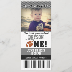 Football eerste verjaardag _ GRAY/ZWART Kaart