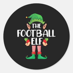 Football Elf Matching Family-kerstfeest Ronde Sticker