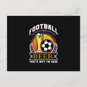 Football en bier dat waarom ik hier cadeau krijg,  aankondigingskaart