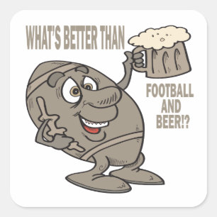Football en bier vierkante sticker