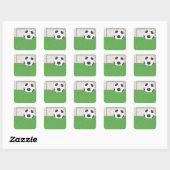 Football en doel vierkante sticker (Vel)