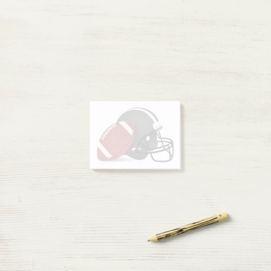 Football en helm post-it® notes (Op bureau)