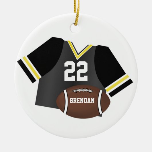 Football en Jersey Persoonlijke Keepomwille Orname Keramisch Ornament (Voorkant)