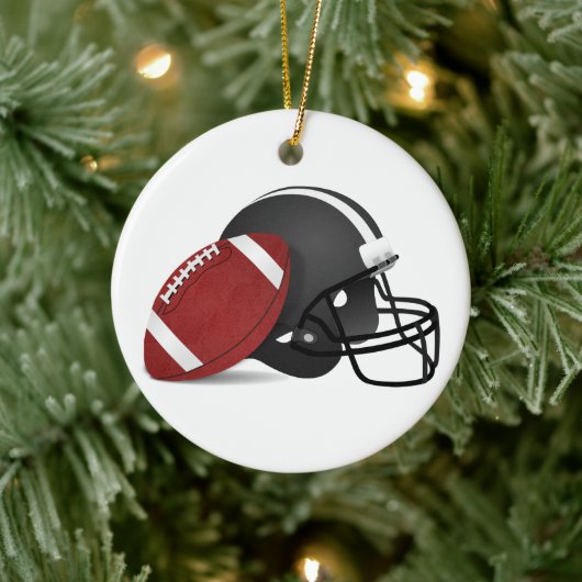 Football en kerstmis keramisch ornament (Boom)