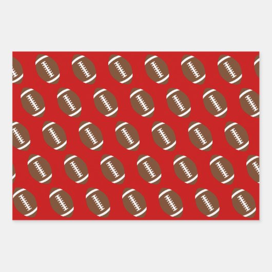 Football en Snowflake Red en Black Kerstmis Inpakpapier Vel (Voorkant 2)