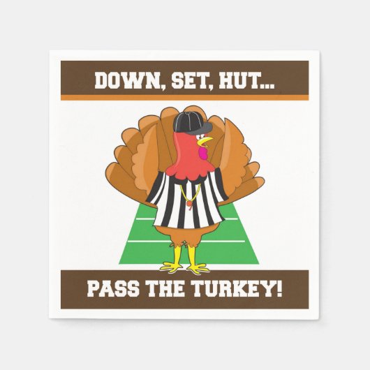 Football en Thanksgiving Turkije Thema Napkin Servet (Voorkant)