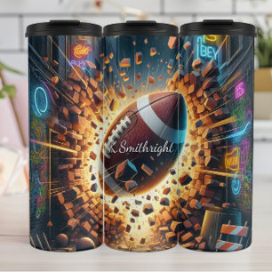 Football Explosion Urban Alley Neon Thermosbeker