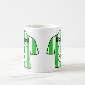 Football Fan Groen & Wit Gestreept Voetbal Shirt Koffiemok (Center)