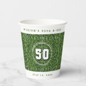 Football Field 50th Birthday Party 50 Yard Line Papieren Bekers (Voorkant)