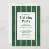 Football Field Anniversaire Fête Invitation Vert (Devant)