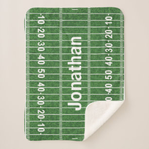 Football Field Design Sherpa Blanket Deken