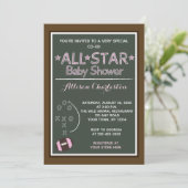 Football Fille Sports Baby showers Invitations (Debout devant)