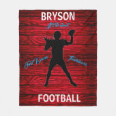 Football First Downs Touchdowns Red Wood Fleece Deken (Voorkant)