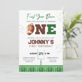 Football First Year Down 1st Birthday Invitation (Debout devant)