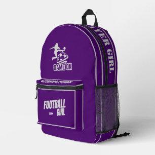 Football, Football Speler Meisje, Team, Gift Duffl Bedrukte Rugzak