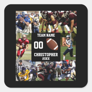 Football fotocollage vierkante sticker