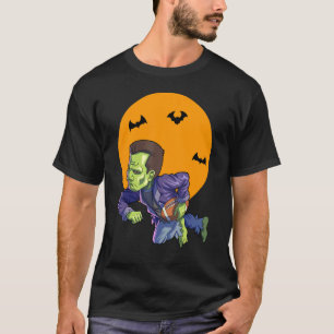 Football Frankenstein Halloween Mannen Boys Footba T-shirt