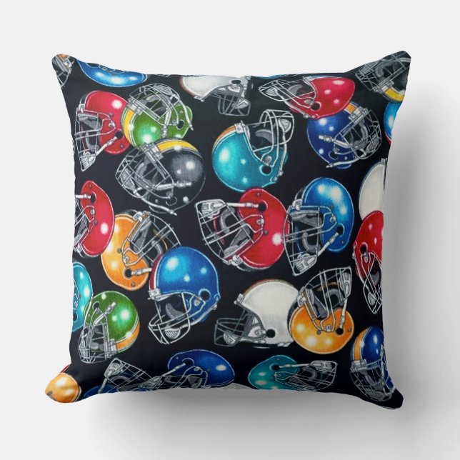 Football Frenzy Football Helmet Pattern Pillow Kussen (Voorkant)