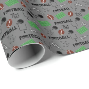 Football Fun on Grey Cadeaupapier