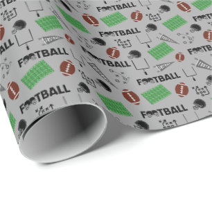 Football Fun op lichtgrijs Cadeaupapier
