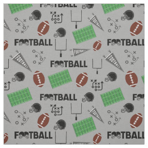 Football Fun op lichtgrijs Stof