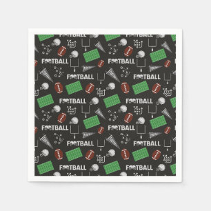 Football Fun op zwart Servet
