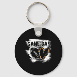 Football Game Day Vrouwen Luipaard Cheetah Game Da Sleutelhanger