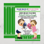 Football Gender Reveal Douche Uitnodigingen (Voorkant / Achterkant)