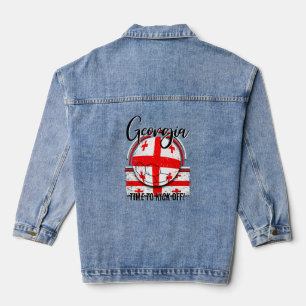 Football Georgia Flag,  Voetbal Denim Jacket