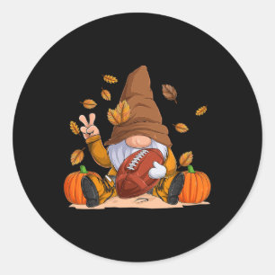 Football Gnome Thanksgiving najaar Herfst Season B Ronde Sticker