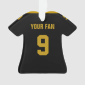 Football Gold & Black Jersey Ornament (voorkant)