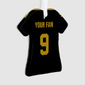 Football Gold & Black Jersey Ornament (voorkant)