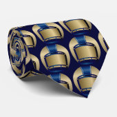 Football Gold en Blue Stropdas - SRF (Opgerold)