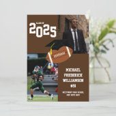Football Graduation Sports Faire-part Brown (Debout devant)