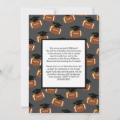 Football Graduation Sports Grey Faire-part (Dos)