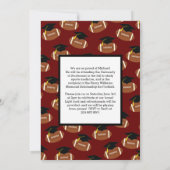 Football Graduation Sports Maroon Faire-part (Dos)