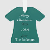 Football Green, Black & White Jersey Ornement (dos)